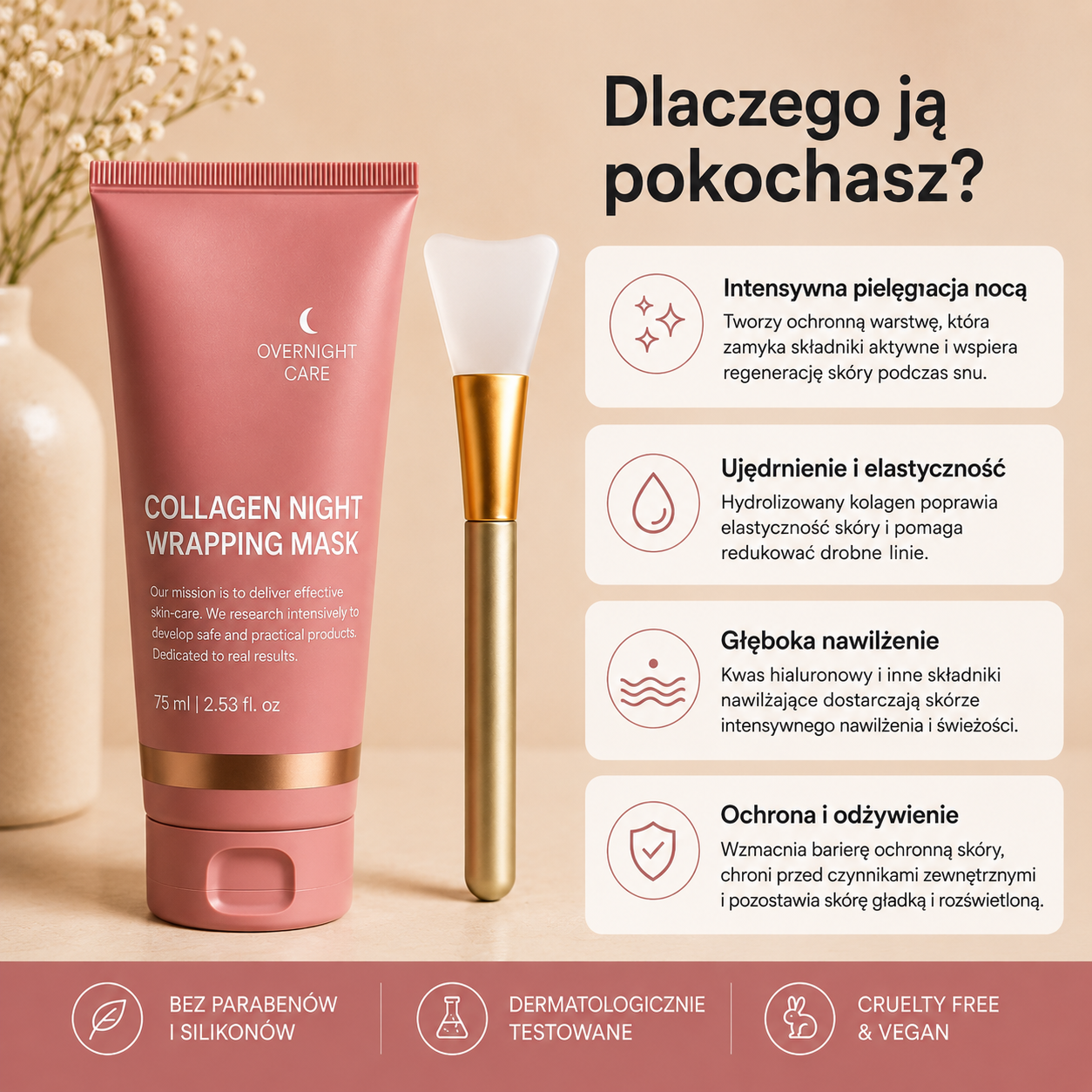 Kolagenowa maska na noc